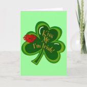 Kiss Me Ik ben Irish Funny Leprechaun Kaart (Voorkant)