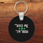 Kiss me Ik ben Irish Funny St Patrick's Day Sleutelhanger (Voorkant)