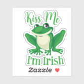 Kiss Me Ik ben Irish Green Frog Sticker (Vel)