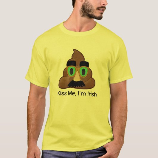 Kiss me Ik ben Irish Green Irish Poop Emoji grappi T-shirt (Voorkant)