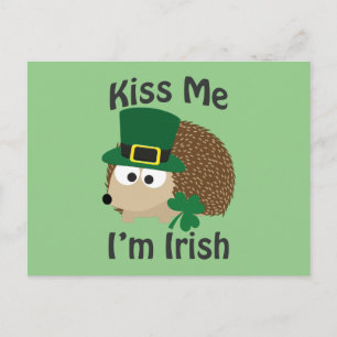 Kiss Me Ik ben Irish Hedegel Briefkaart
