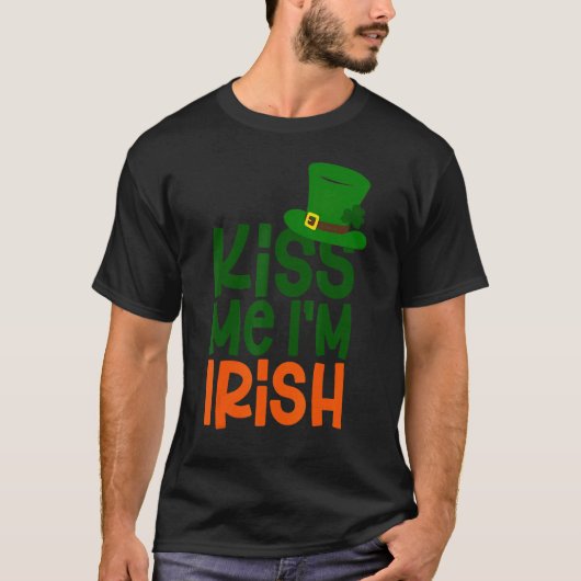 Kiss Me Ik ben Irish Leprechaun Pet St Patricks Da T-shirt (Voorkant)