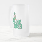 Kiss Me Ik ben Irish Little Leprechaun Matglas Bierpul (Voorkant links)