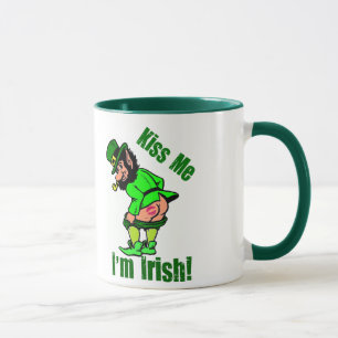 Kiss Me Ik ben Irish Mooning Leprechaun Mok