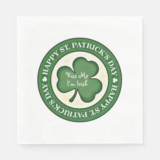 Kiss me Ik ben Irish Paper Napkins Servet (Voorkant)
