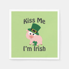 Kiss Me Ik ben Irish Pig Servetten