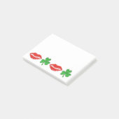 Kiss me Ik ben Irish Red Lips Green Clover Shamroc Post-it® Notes (Schuin)