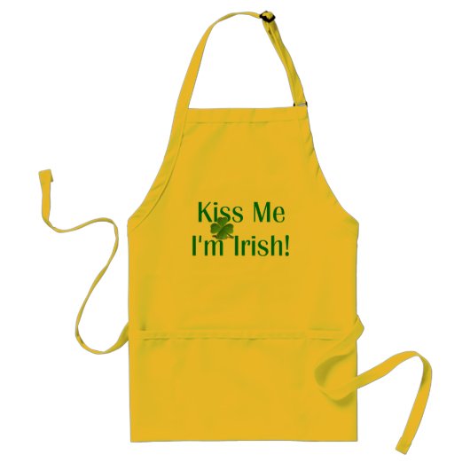 Kiss Me Ik ben Irish Shamrock Standaard Schort (Voorkant)
