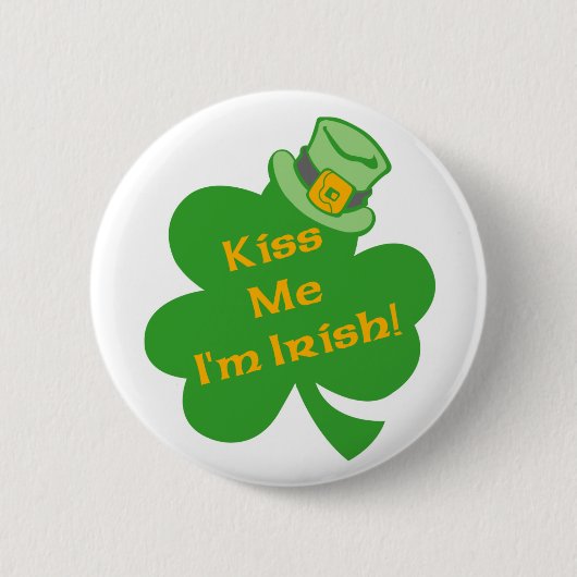 Kiss me Ik ben Irish St. Patrick's Day Button (Voorkant)