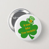 Kiss me Ik ben Irish St. Patrick's Day Button (Voorkant /achterkant)