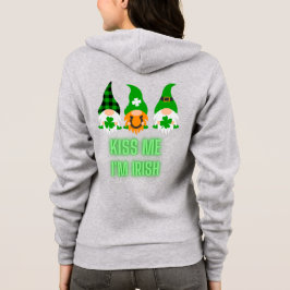 Kiss me Ik ben Irish St. Patrick's Day Gnome Shamr Hoodie