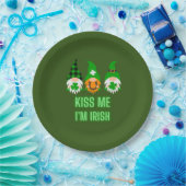 Kiss me Ik ben Irish St. Patrick's Day Gnome Shamr Papieren Bordje (Feest)
