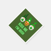 Kiss me Ik ben Irish St. Patrick's Day Gnome Shamr Servet (Hoek)