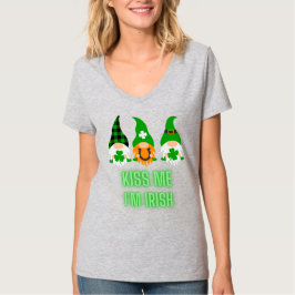 Kiss me Ik ben Irish St. Patrick's Day Gnome Shamr T-shirt