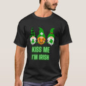 Kiss me Ik ben Irish St. Patrick's Day Gnome Shamr T-shirt (Voorkant)