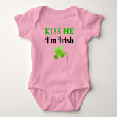 Kiss me Ik ben Irish St. Patrick's Day Green Romper (Voorkant)