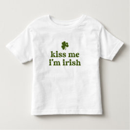 Kiss me Ik ben Irish St. Patrick's Day Green Shamr Kinder Shirts