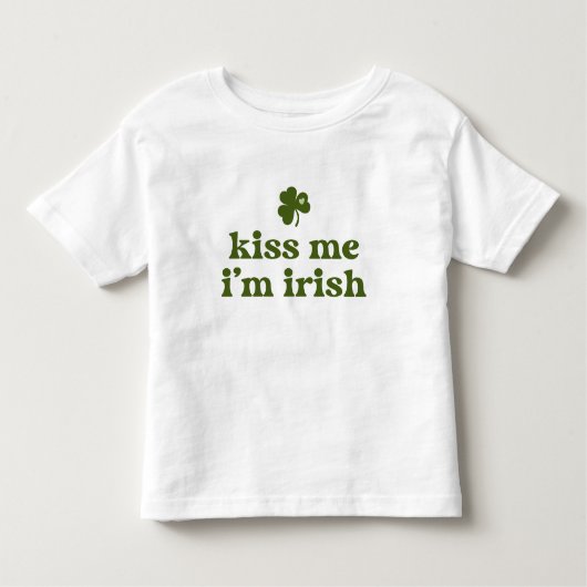 Kiss me Ik ben Irish St. Patrick's Day Green Shamr Kinder Shirts (Voorkant)