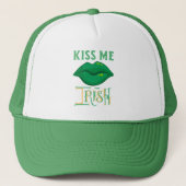 Kiss me Ik ben Irish St. Patrick's Day Green Shamr Trucker Pet (Voorkant)