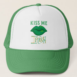 Kiss me Ik ben Irish St. Patrick's Day Green Shamr Trucker Pet