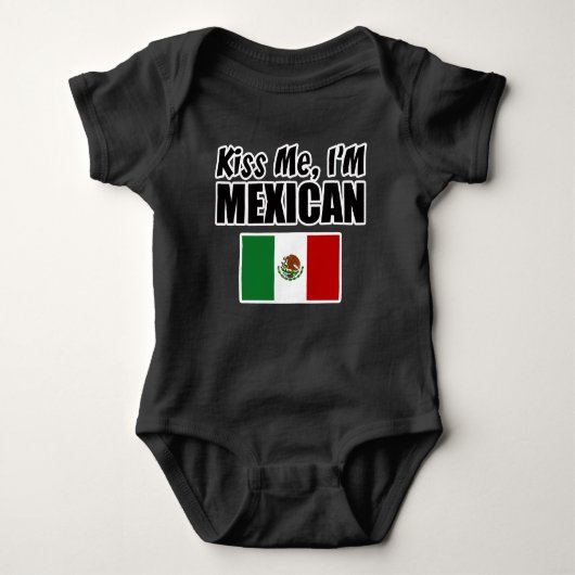 Kiss me, ik ben Mexicaanse Baby Jersey Bodysuit. Romper (Voorkant)