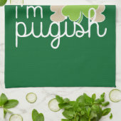 Kiss me Ik ben Pugish St Patrick's Day Pug Clover Theedoek (Gevouwen)