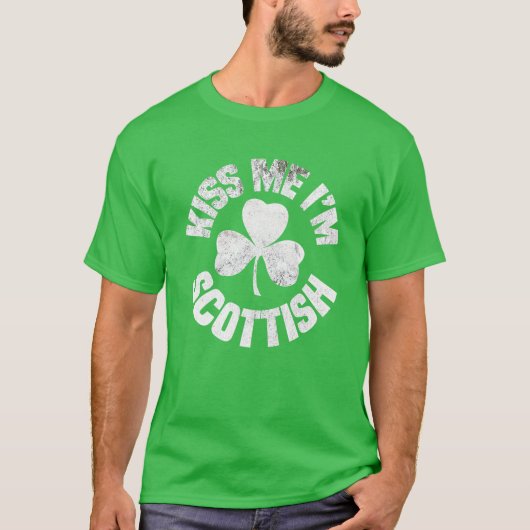 Kiss Me Ik ben Schotse St Patricks Day Funny Irish T-shirt (Voorkant)