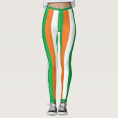 Kiss me Ik ml Ierse stripes helder wit hart Leggings (Voorkant)