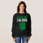 Kiss Me I'm Arab Irish Shamrock St Patricks Day Dr Trui (Voorkant volledig)