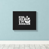 Kiss Me I'm Arrish Pirate Ship Drink St Patrick Canvas Afdruk (Insitu (Houten vloer))