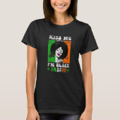 Kiss Me I'm Black Irish St Patricks Day Black Wome T-shirt (Voorkant)
