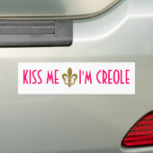 Kiss Me I'm Creole BUMPERSTICKER (PINK) (Op auto)