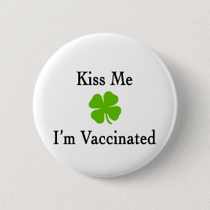 Kiss me Im gevaccineerd Ronde Button 5,7 Cm