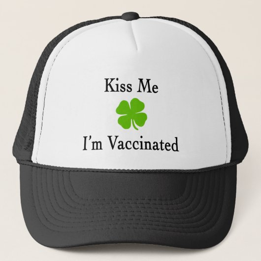 Kiss me Im gevaccineerd Trucker Pet (Voorkant)