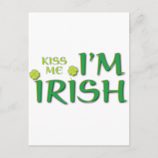 Kiss me Im Irish Briefkaart (Voorkant)