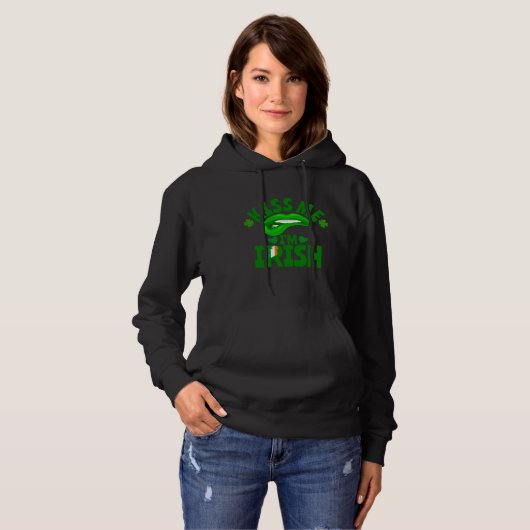 Kiss Me I'm Irish Flag C Saint Patrick Day Womens  Hoodie (Voorkant volledig)