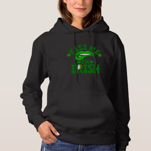 Kiss Me I'm Irish Flag C Saint Patrick Day Womens Hoodie (Voorkant)