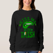 Kiss Me I'm Irish Flag C Saint Patrick Day Womens  Trui (Voorkant)