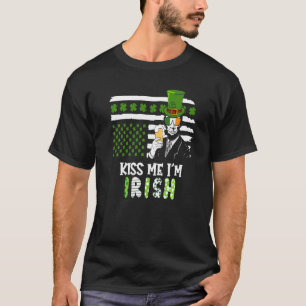 Kiss Me Im Irish Funny Abraham Lincoln Beer Irish T-shirt