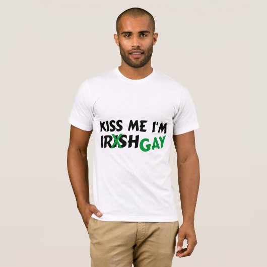 Kiss me Im Irish Gay T-shirt (Voorkant volledig)