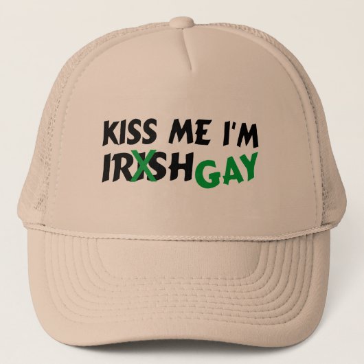 Kiss me Im Irish Gay Trucker Pet (Voorkant)