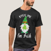 Kiss Me I'm Irish Gnome Shamrock C Saint Patrick D T-shirt (Voorkant)