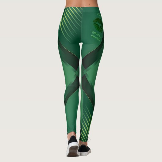 Kiss Me I'm Irish Green Geometric Activewear Leggings (Achterkant)
