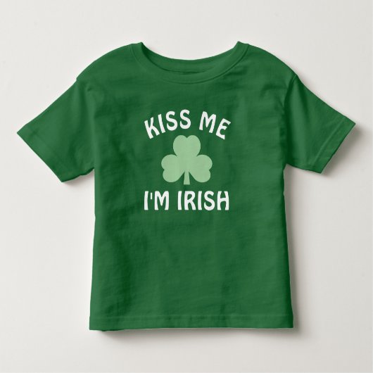 Kiss me Im Irish Green Shamrock St Patricks Day Kinder Shirts (Voorkant)