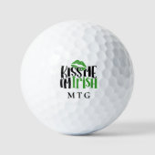 Kiss me Im Irish Lucky Monogram Name Cute Golfballen (Voorkant)