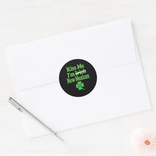 Kiss Me Im Irish New Mexican Ronde Sticker (Envelop)