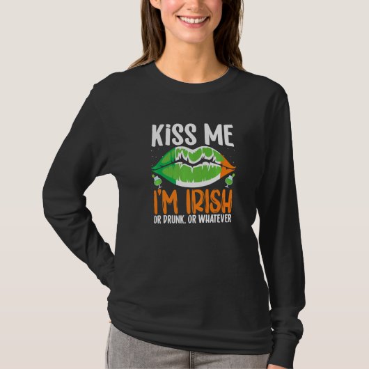Kiss me Im Irish Or Drunk Or Whaterver St Patricks T-shirt (Voorkant)