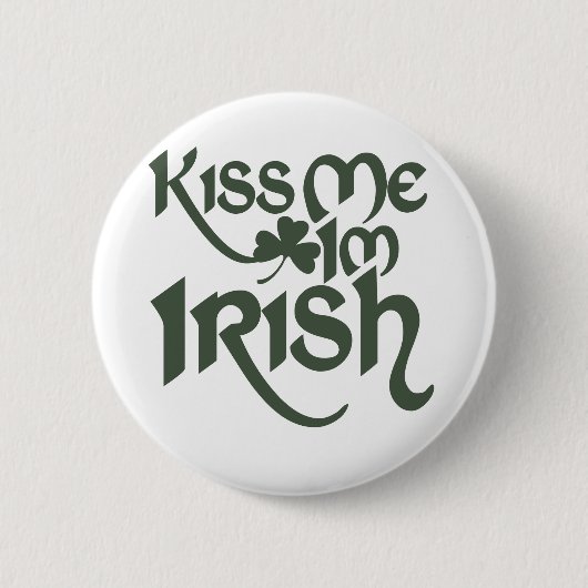 Kiss me Im Irish Ronde Button 5,7 Cm (Voorkant)