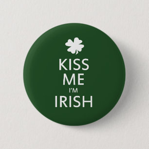 Kiss me Im Irish Ronde Button 5,7 Cm