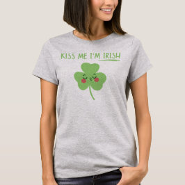 Kiss Me I'm Irish Schattige Shamrock St Patricks D T-shirt
